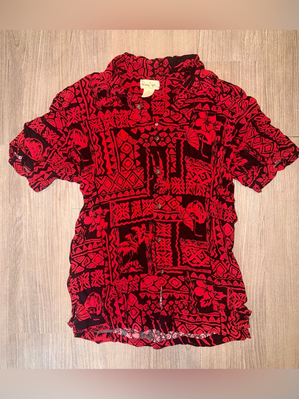 Panama Jack Vintage Tribal Geometric Button-up Collared Shirt